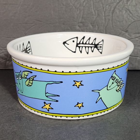 Cat Dish Ursula Dodge Majesty Blue Winged Pet Food Dish - Picture 5 of 9